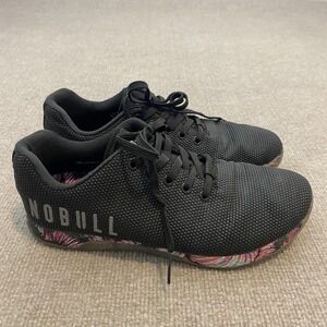 NOBULL Trainer Shoes Men 9 Women 10.5 Black Floral CrossFit Training Gym Sneaker